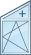 Трапециевидное одностворчатое окно с фрамугой и поворотно-откидной створкой